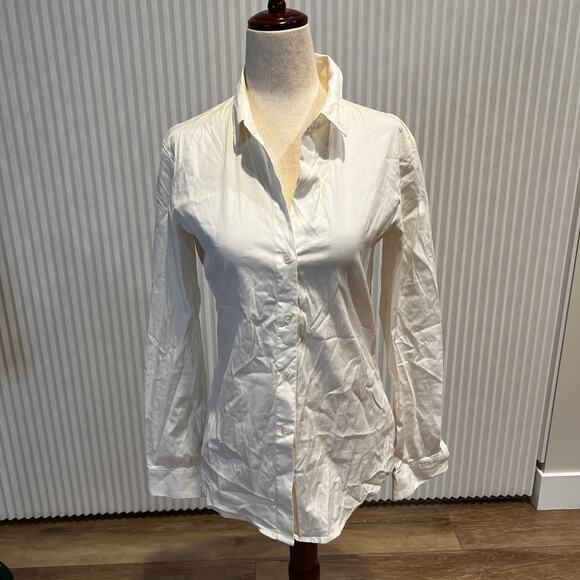 THEORY Women's Button Up Shirt Size S In White - Picture 1 of 6